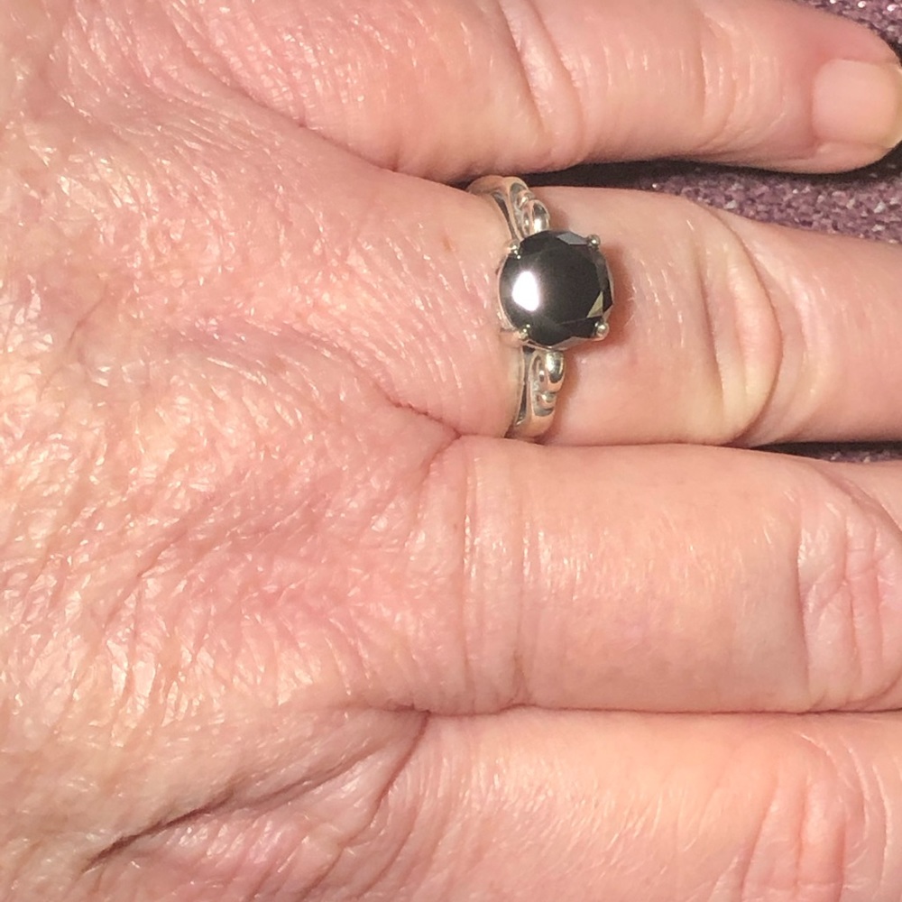 2+ kts, Natural Black Diamond ring.